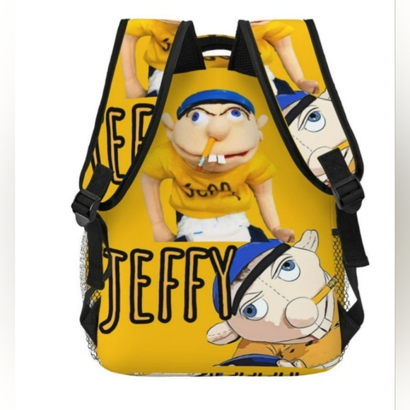 Woodyotime Sml Jeffy Fashionable Unisex Backpack-Yellow - Picture 2 of 4